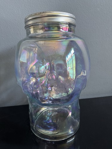 Iridescent Glass Skull Beverage Dispenser 13" - 2+ Gallon Capacity With Spout - Picture 3 of 7