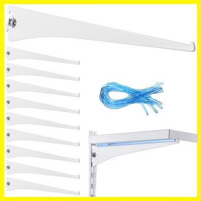 10 Pack Shelf Bracket Adjustable Shelving Brackets Single Track Twin Track Sy...