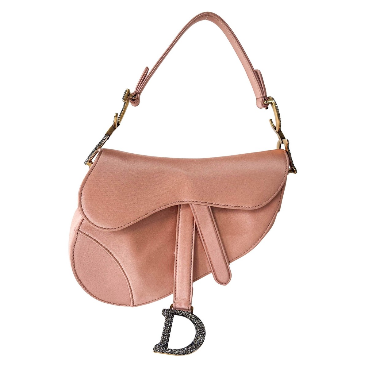 DIOR Saddle Mini Pink Satin Handbag | eBay