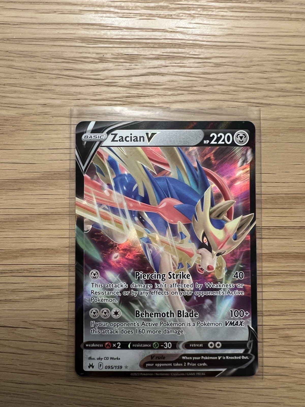 Pokemon Zacian V 095/159 Crown Zenith Ultra Rare Holo NM