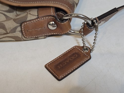 Coach Tan Brown Logo Handbag Purse Shoulder - Picture 6 of 11
