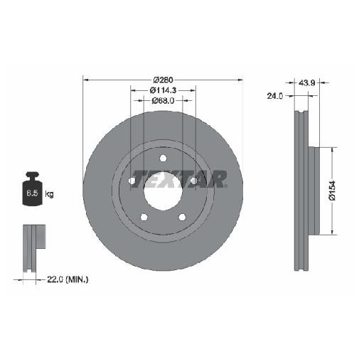 2X Bremsscheibe Vorne FüR Nissan Juke F15 1.2 1.5 1.6 10 Bis 19 Textar HR16DE-image