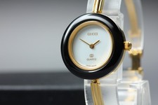 Orologio Donna Vintage [N MINT] Gucci 1100-L Change Bezel Nero Oro Quarzo...