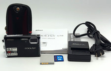 Nikon COOLPIX S51 8.1MP Blue Digital Camera - Tested  Working w/ Accessories