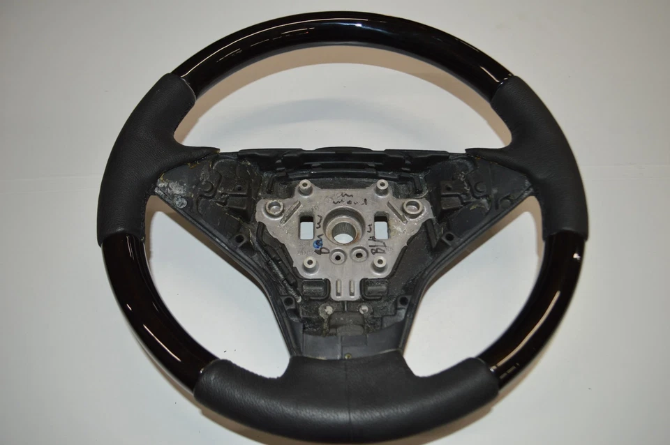 2004 2005 2006 2007 BMW E60 E61 530i 545i VOLANTE ESPORTIVO MADEIRA COURO FABRICANTE DE EQUIPAMENTO ORIGINAL - Imagem 2 de 4