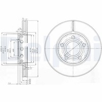 2X Delphi Bremsscheibe BG2518 FüR Audi 85 Quattro C3 200 100 443 444 Avant 445