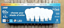 Feit Electric New 6-Pack 60W Replacement A19 LED Bulbs Selectable White Home
