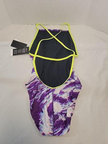 NWT SPEEDO Pro LT Girls One Piece Swimwear Size 12/38 Multicolor Purple - Picture 2 of 9