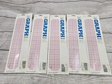 Westcott B-70 C-Thru 12" X 2" Clear Plastic Graph Beveled Ruler B-70 LOT OF 5