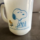 Snoopy Fire King Coffee Mug 1958, 1965 Vintage Milk Glass Peanuts