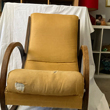 Suparest Art Deco Bentwood Armchair Mustard Upholstery Wood Brown 24" PAT 407370