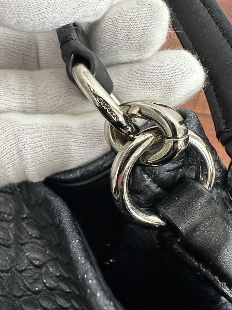 Luxurious Embossed Leather COACH Python Pattern B… - image 11