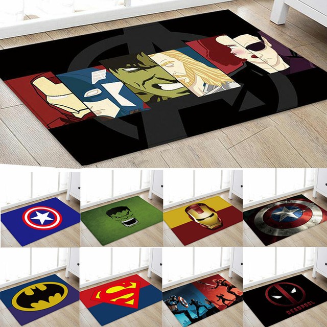 Non Slip Superhero Avengers Plush Carpet Kids Bedroom Living Room Floor