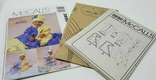 McCalls 3890 Infants Sleeper Blanket Hats Sizes S-XL 13-24 lbs Sewing Pattern - Picture 3 of 3