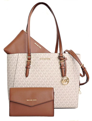 Michael Kors Charlotte LG mort 3 EN 1 sac à bandoulière en cuir + 2 x sacs à bandoulière neuf - Photo 18 sur 24