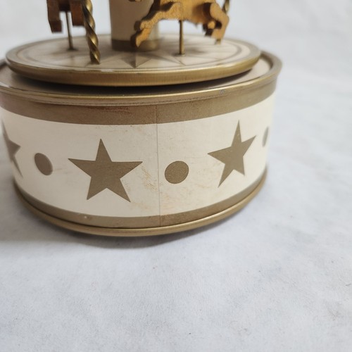 OTAGIRI Unicorn Carousel Music Box San Francisco Impossible Dream Gold Star ASIS - Picture 8 of 12