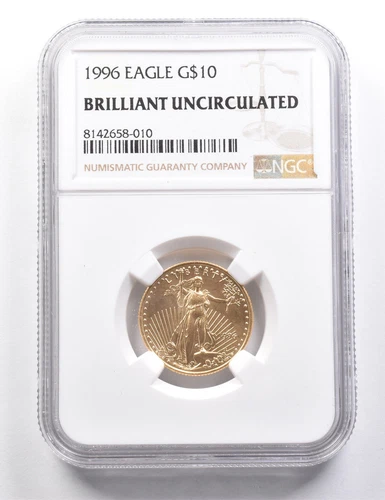 1996 $10 American Gold Eagle 1/4 Oz Gold BU NGC *9483