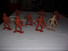 Lot of Vintage 1964 Louis Marx Co. Cowboy  Indian Plastic Figure 6"