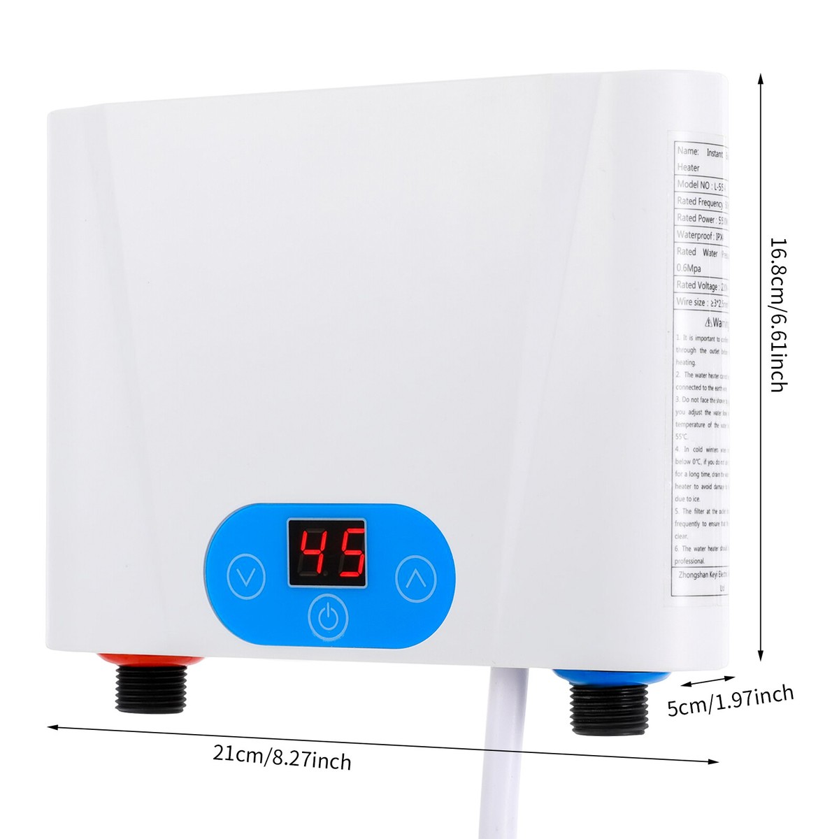 220V Electric Tankless Instant Hot Water Heater Under Sink
