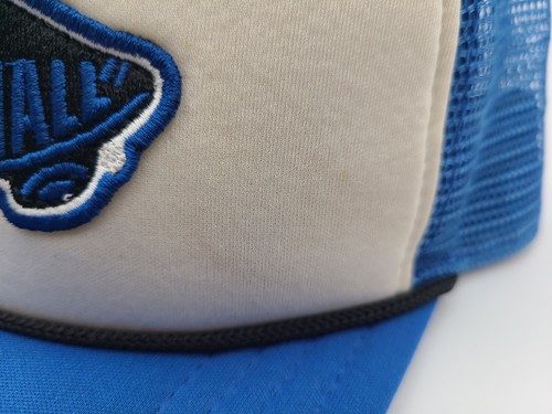 Vans Off The Wall Mesh Trucker Snapback Hat Cap Skate Surf Men Women White Blue - Picture 8 of 15