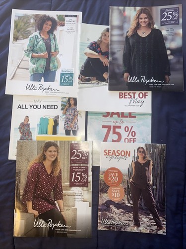 Lot of 7 ULLA POPKEN 2019 Women's Plus-Size Fashion, Clothing CATALOGS 50-80 Pgs