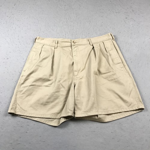 VINTAGE Polo Ralph Lauren Shorts Mens 36 Beige Khaki Pleated Golf Made USA 90s