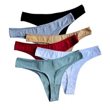 6pcs/pack Women Cotton Briefs Panties Solid Color Soft Briefs Female Underwear