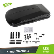 Car Roof Top Box Cargo Luggage Carrier 2 Locks Toolless Install Black 14 Ft Abs