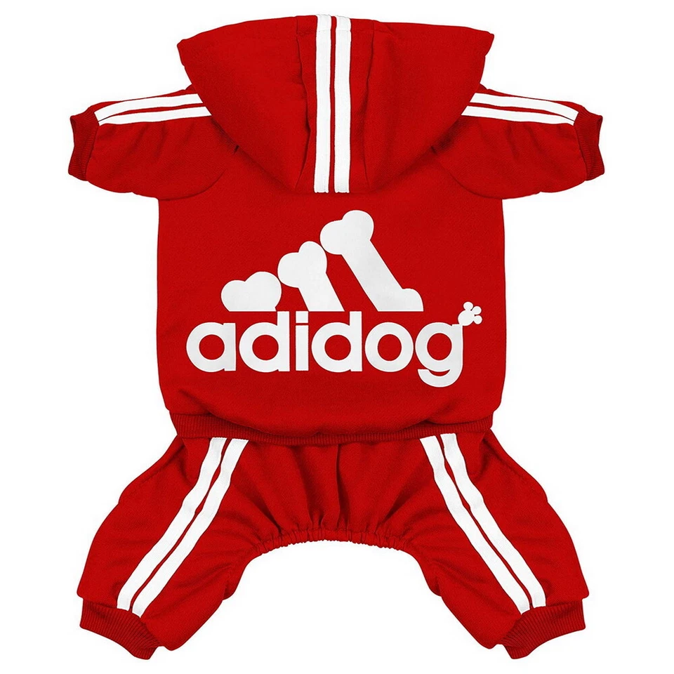 Adidog Mascota Perro Linda Ropa Chándal Sudadera con Capucha Abrigo 4 Piernas Mono 2 Piernas Pullover Foto 3 de 4