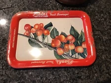 RARE ANTIQUE Franks Soda Philadelphia Fruit Beverages Metal Tin Advertising Tray
