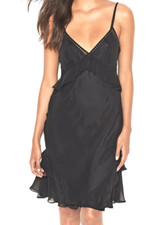 VICTORIA'S SECRET SLIP RUFFLES AND STUD DETAIL BLACK SIZE MEDIUM NEW S501