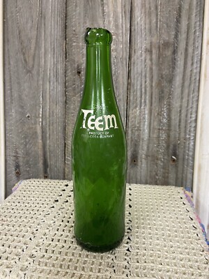 Teem Soda Bottle Vintage Lemon Lime Soda Product Of Pepsi-Cola Company