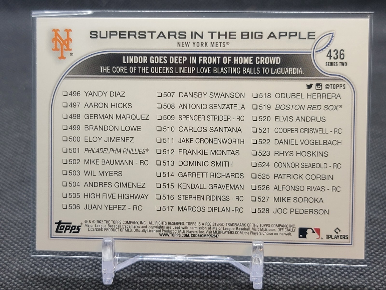 New York Mets *Choose Your Baseball Card* Inserts Rookies Autos (Updated 7/26) - Picture 505 of 512