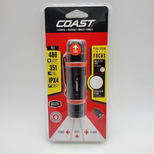 Coast PX1 480 lumen Torcia LED messa a fuoco fascio puro con messa a fuoco a torsione e