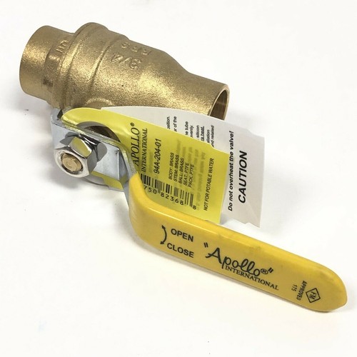 Apollo 94A-204-01 3/4" Sweat Brass In-Line Ball Valve New