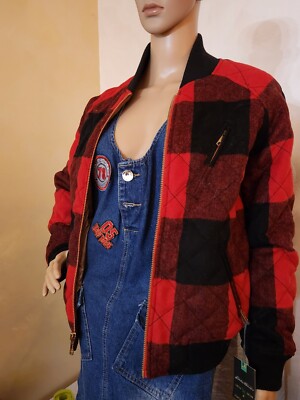 eddie bauer limited edition buffalo check bomber jacket size small