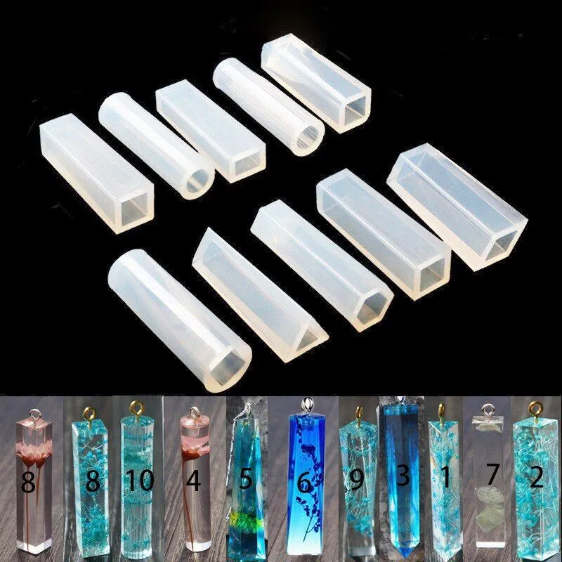Resin Silicone Mold Square Cylinder Molds Craft Epoxy Mould Jewelry Making  Kit