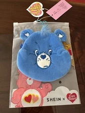 CARE BEARS Plush Zippered Pouch Coin Purse ID Holder Keychain 40TH ANNIVERSARY