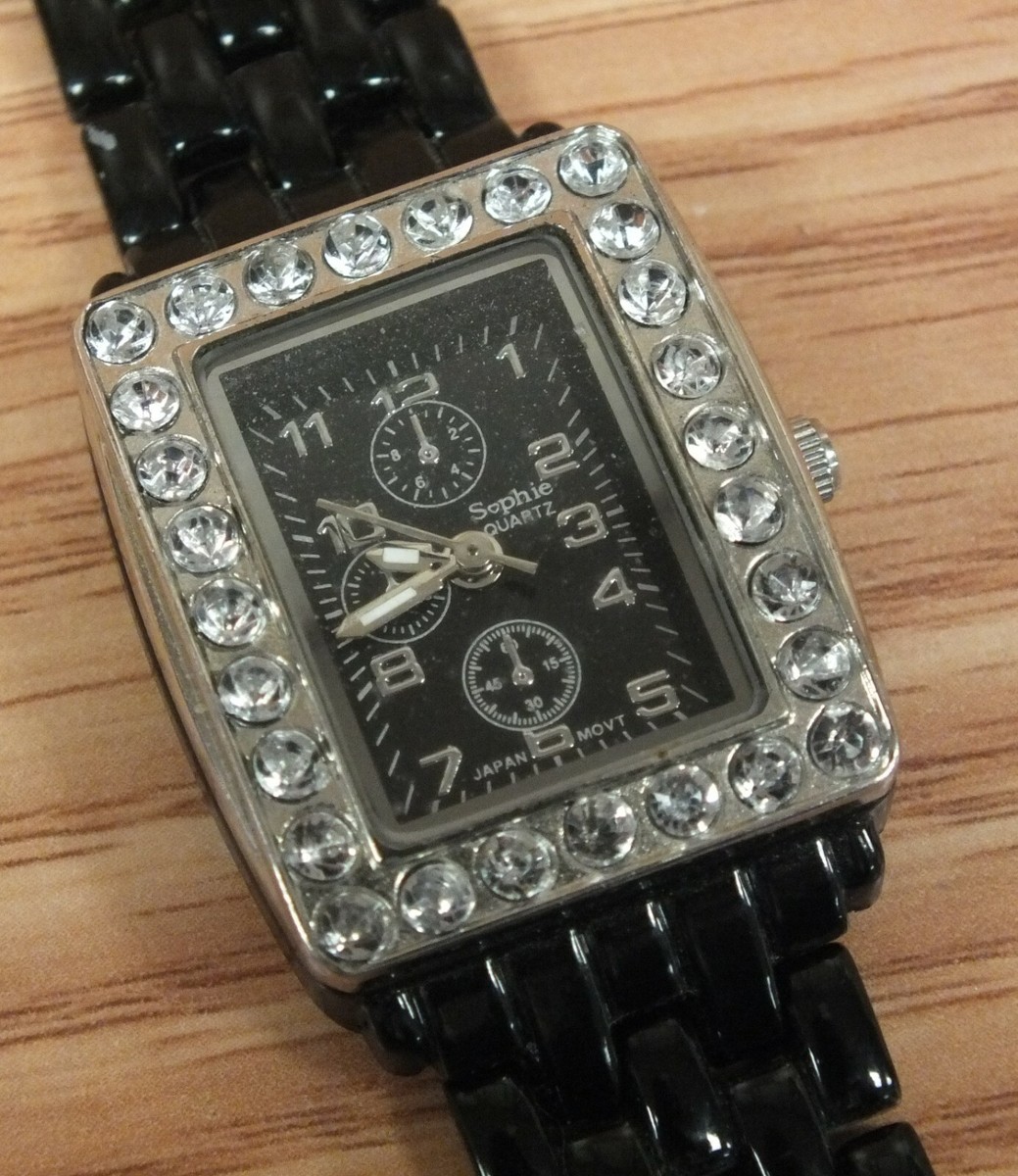 Sophie Black Tiger Face Crystal Accent Watch s-l400.jpg main image 2