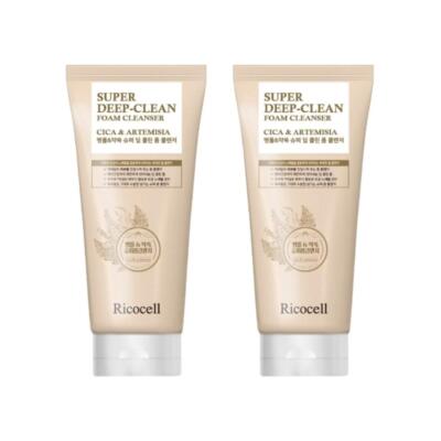 Ricocell Cica & Artemisia Super Deep Clean Foam Cleanser 120ml*2Pcs - FREE SHIP