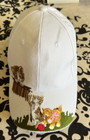 Woman's Cap Women's Hat Embroidered Cats Visor Golf Hat Adjustable White VINTAGE