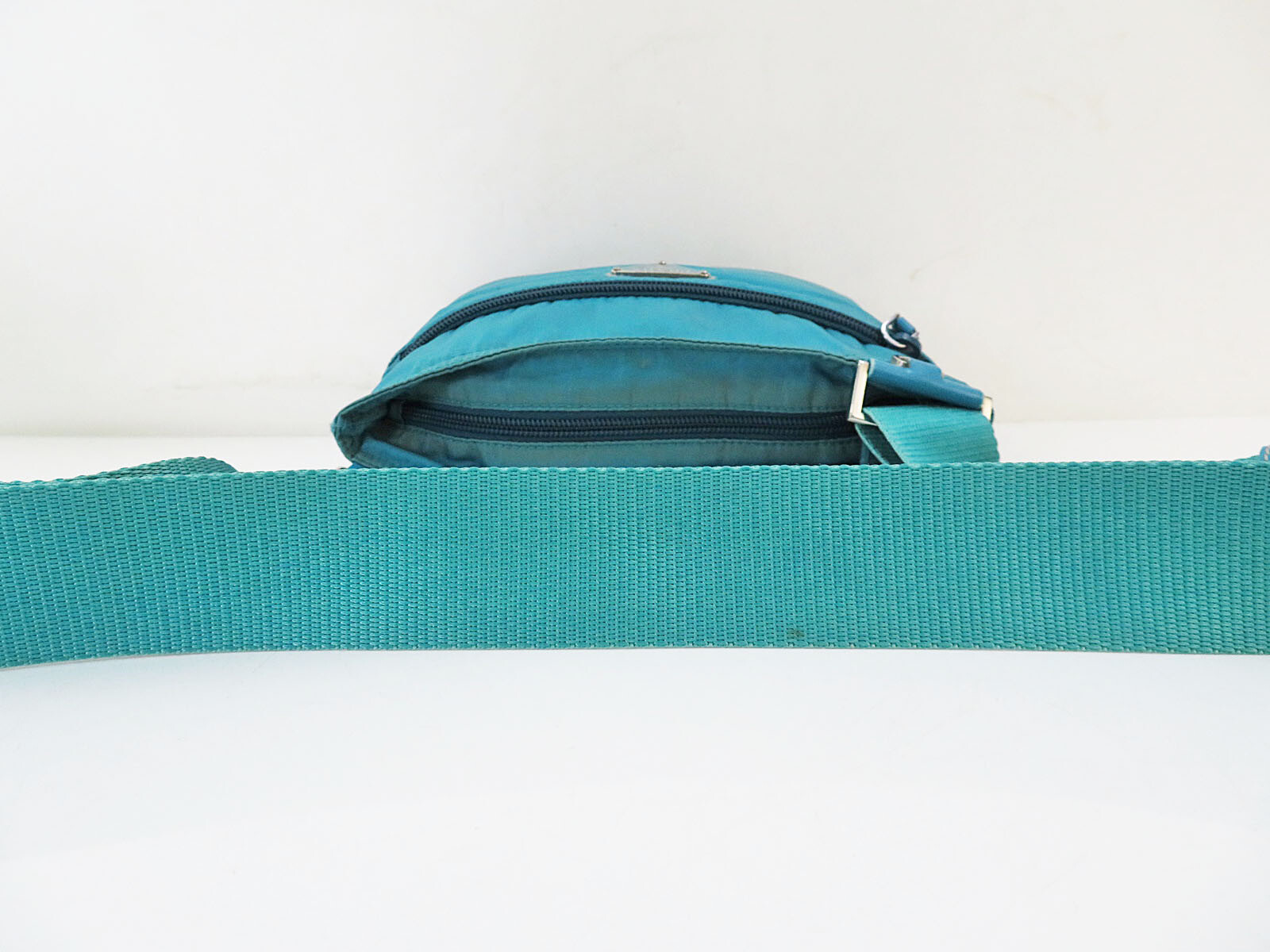 Authentic PRADA Turquoise Nylon Small Shoulder Cr… - image 8