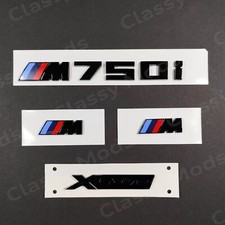 M750i Xdrive Gloss Black Badges For Bmw Emblem Set M Power