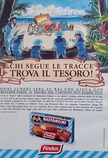 Advertising Italian Cutout 1992 FINDUS Treasure Sticks