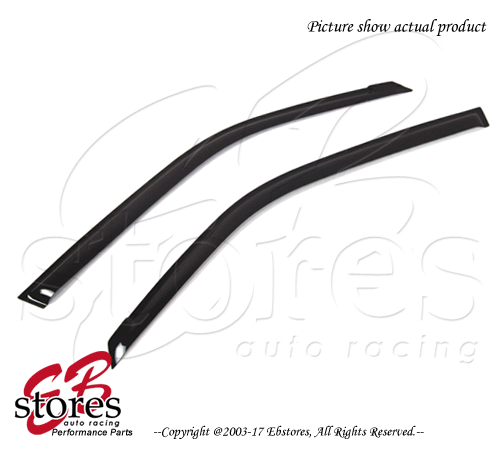 Smoke Tinted Out-Channel Visor Deflector 2pcs For 2000-2005 Hyundai Accent Coupe - Picture 2 of 4