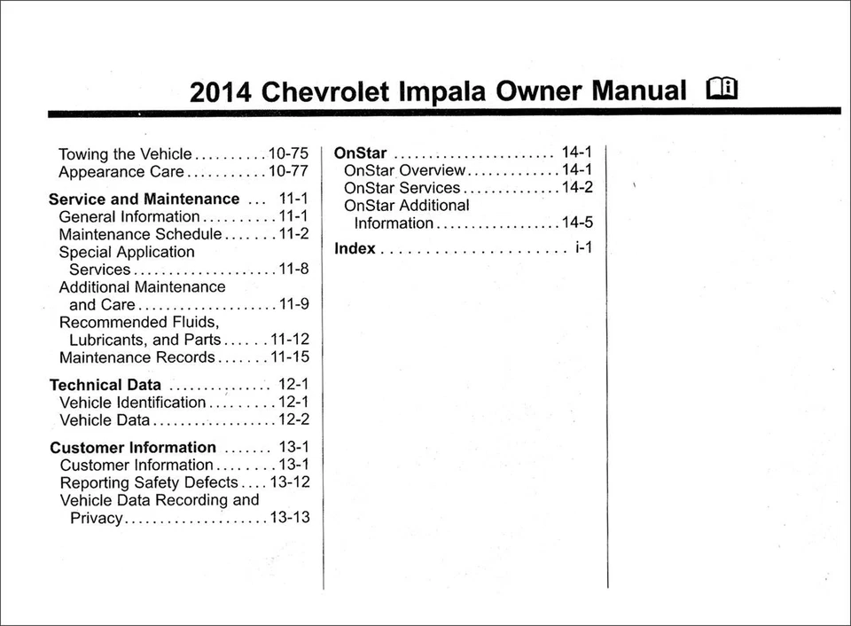 2014 Chevrolet Impala Proprietari Manuale User Istruzioni Guida Libro Originale - Immagine 3 di 4