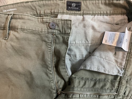 Sz 34 AG Adriano Goldschmied Marshall Slim Trousers Men's Size Green Chino Pants - Picture 2 of 9