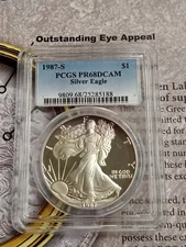 1987-S $1 PCGS PR68DCAM SILVER EAGLE TP-3794
