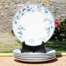 Ensemble de 6 assiettes plates 23.5 cm BFK Boch Frères Keramis modèle Dugazon
