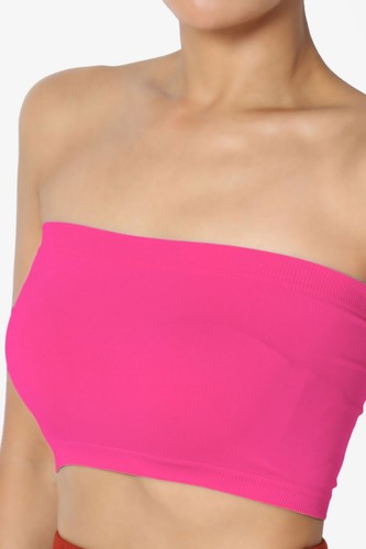 TheMogan Seamless Bandeau Bra Top Strapless Nylon/Spandex Stretch Bralette - Picture 58 of 119